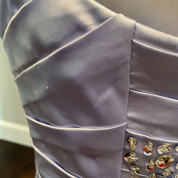 Women’s Strapless Lilac/Silver Formal Prom Party Dress Corset Back Size 16 *READ - Picture 10 of 11